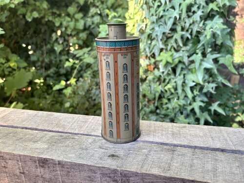 17th Century Tower of Rundetaarn / Round Tower Copenhagen Denmark Money Bank Tin c1950s