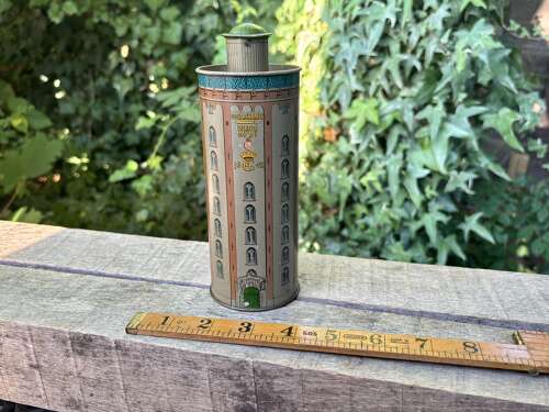 17th Century Tower of Rundetaarn / Round Tower Copenhagen Denmark Money Bank Tin c1950s