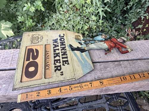 Johnnie Walker Whisky Golf Golfer Tin Advertising Bar Pub Sign c1920s