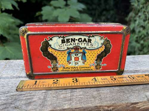 Mal Kah Ben Gar 50 Cigarette Tin c1900s