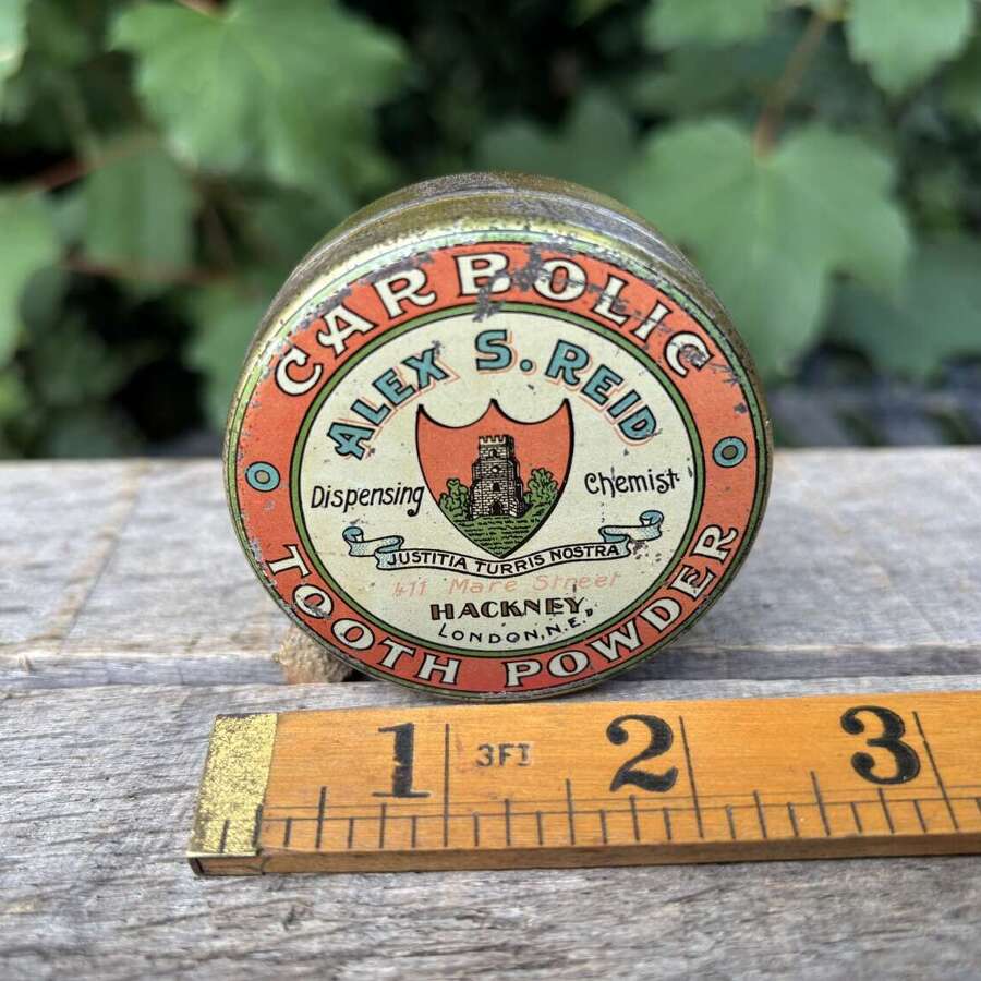 Alex Reid Hackney Tooth Powder Dentist Chemist Tin c1900s