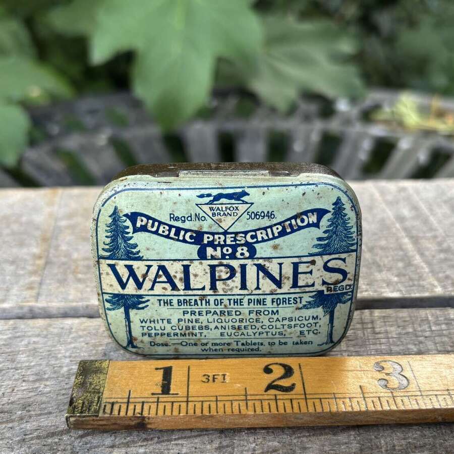 Walpines Public prescription Chemist Medical Tin c1900s