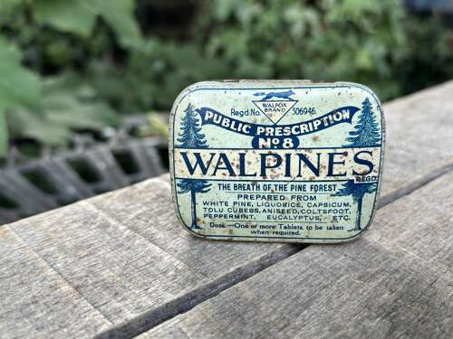 Walpines Public prescription Chemist Medical Tin c1900s