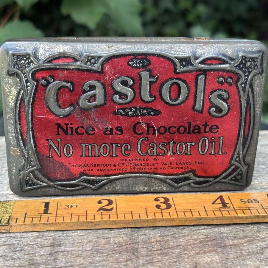 Castol's Castor Oil Chocolate Art Nouveau Chemist Medicine Tin c1905