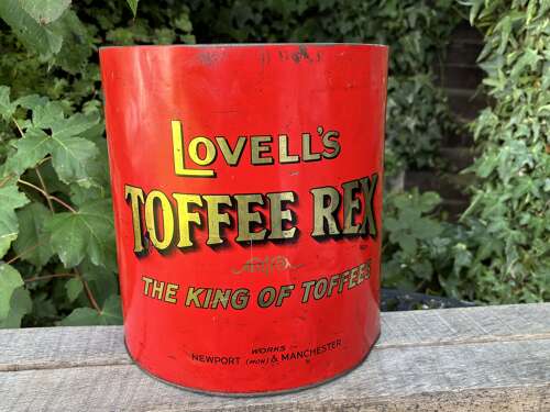 Large Shop Display Lovell's Toffee Shop Advertising Bin Tin c1930s
