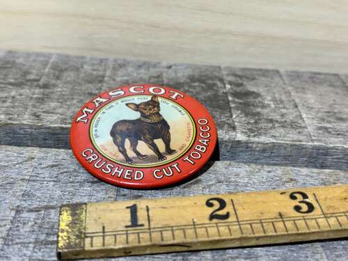 Mascot Tobacco Dog Image Palm Vanity Mirror Adverising Novelty c1930s