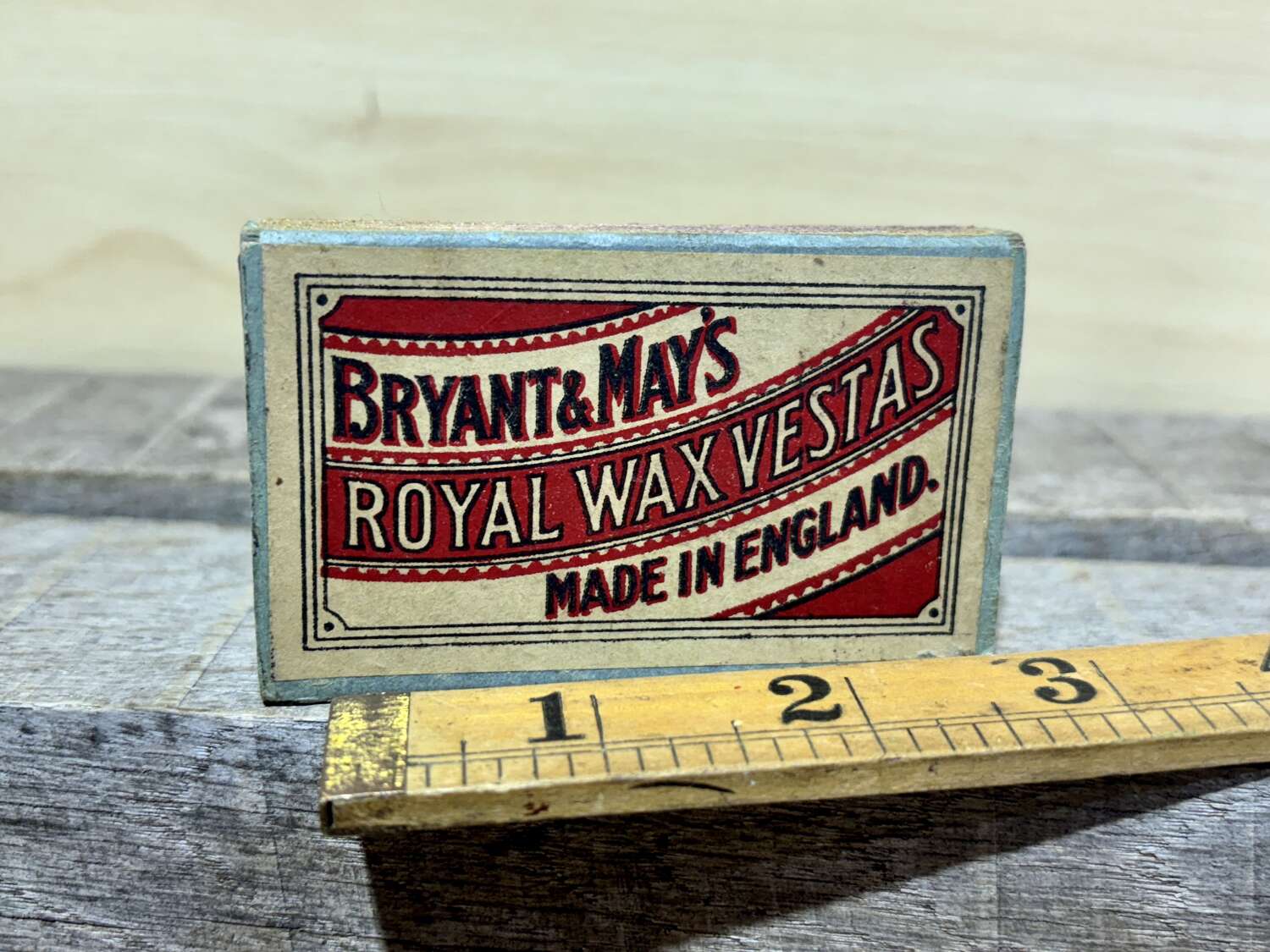 Vintage Bryant May Royal wax Vestas match Box & contents