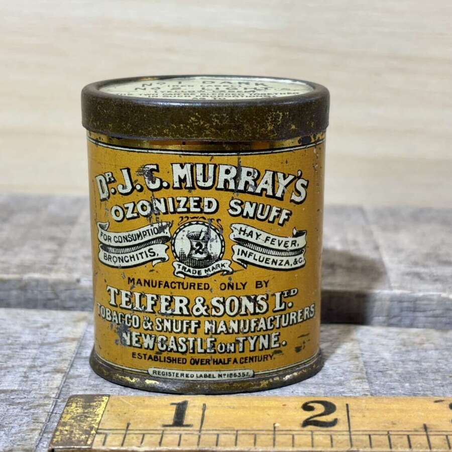 Telfer&rsquo;s & Son Dr Murray&rsquo;s Newcastle Ozonised Tobacco Snuff Oval VP Tin c1890s