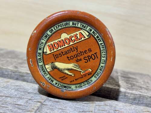 Superb H.H & Co Homocea hand Image Chemist Ointment Tin c1920s