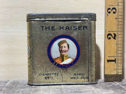 Manoli Berlin The Kaiser Vertical pocket Flip Top Cigarette Tin C1920s