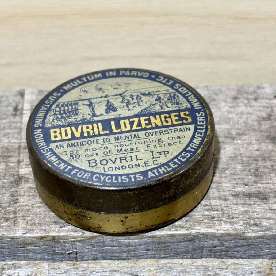 Bovril Lozenges Sports & invalids Over Strain Chemist tin c1900s