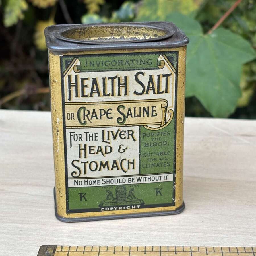 Early health salt grape saline advertising chemist tin c1910