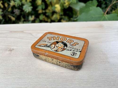 Garnett & Son Thors chemist advertising tin c1930s