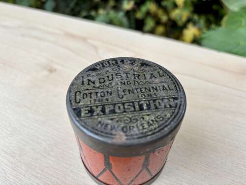 Erie Preserving co World Exposition New Orlean Jelly Drum Miniature Sample Tin c1900s