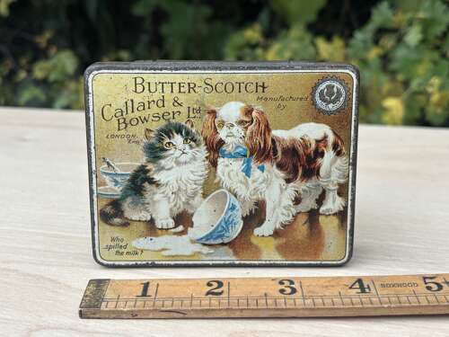 Callad & Bowser Charles Spaniel & Kitten Children’s Playbox Toffee Tin c1900s