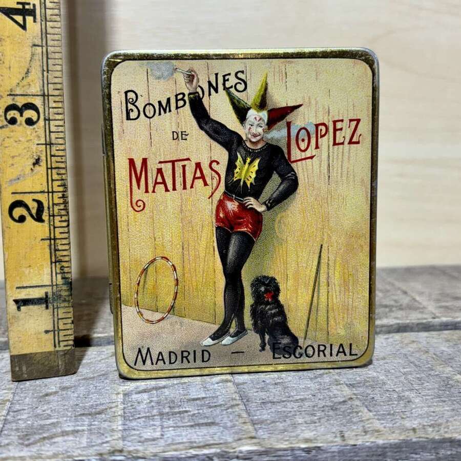 Superb Jack Bonbons Matias Lopez Madrid Sweet Cigarette Tin c1900s