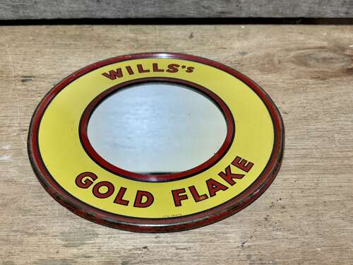 Wills Cigarette Tobacco  Tin Advertising Shop Mirror c1930s