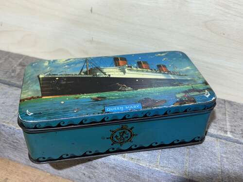 Benson's Queen Mary Ocean Liner Ship Toffee Tin c1950s