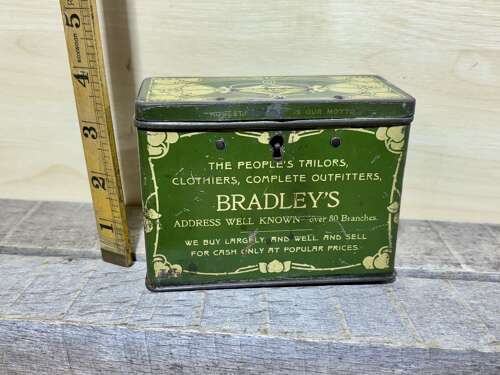 Bradley's The Tailors Grantham Art Nouveau Tin Money Box Bank c1905