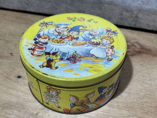 Chiver's Jam Sponge Cake Noddy Christmas Party Tin c1955