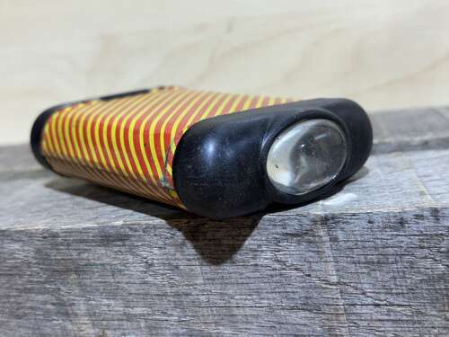 Vintage Rugby Image Tin Toy Flash Light Torch c1950s