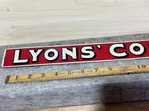 Lyons cocoa chocolate Shop advertising Tin Shelf Edge Sign c1920s