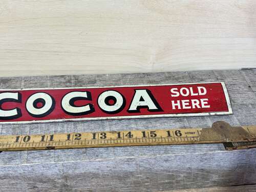 Lyons cocoa chocolate Shop advertising Tin Shelf Edge Sign c1920s