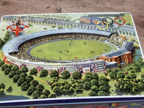 Craven & Sons Melbourne Olympic Biscuit Tin c1954