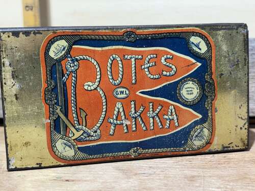 Scarce George Watt’s Botes Bacca 4oz Tobacco Tin c1886