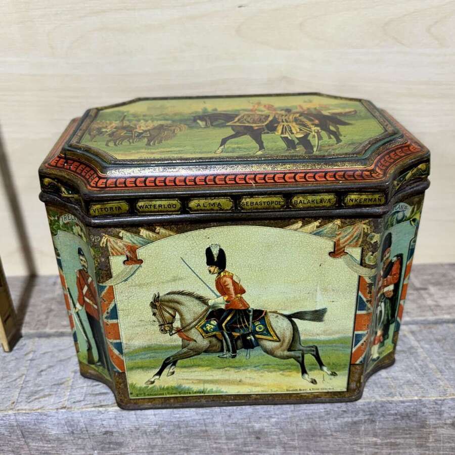 Superb McVitie & Price Military Soldier War Image Biscuit Tin c1890s