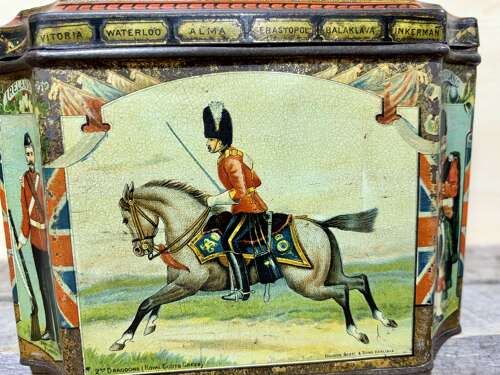 Superb McVitie & Price Military Soldier War Image Biscuit Tin c1890s