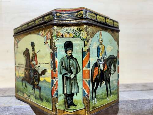Superb McVitie & Price Military Soldier War Image Biscuit Tin c1890s