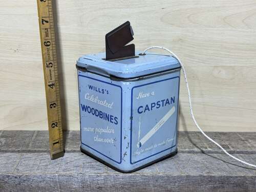 Wills Capstan Tobacco Cigarette Shop Counter String Tin c1931 ITC