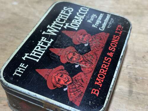B. Morris & Son Three Witches Tobacco Tin c1900s