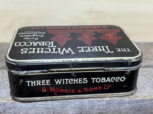 B. Morris & Son Three Witches Tobacco Tin c1900s