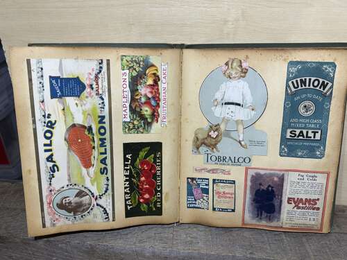 Victorian/ Edwardian Children's Advertising Scrap Album & Short Video