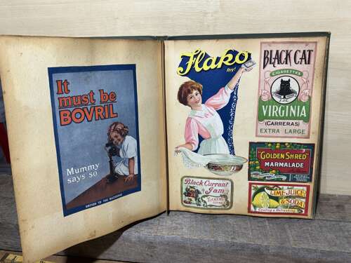 Victorian/ Edwardian Children's Advertising Scrap Album & Short Video
