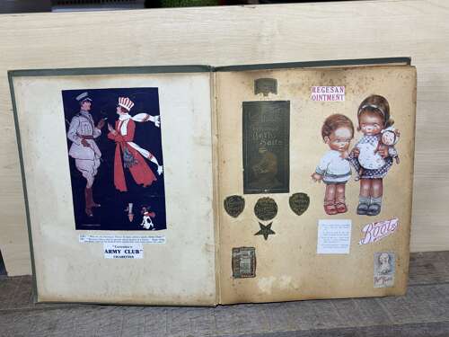 Victorian/ Edwardian Children's Advertising Scrap Album & Short Video