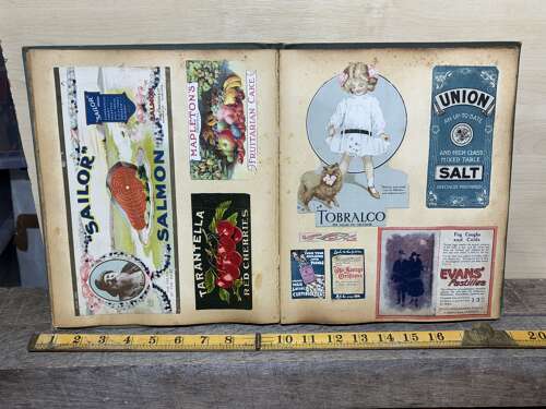 Victorian/ Edwardian Children's Advertising Scrap Album & Short Video