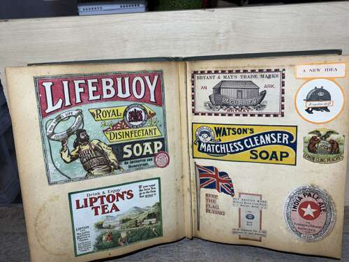 Victorian/ Edwardian Children's Advertising Scrap Album & Short Video