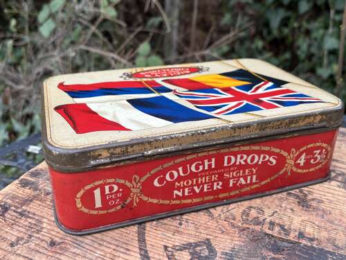 WW1 Allies Sigley & Son Worcester World War 1 Toffee Tin c1915