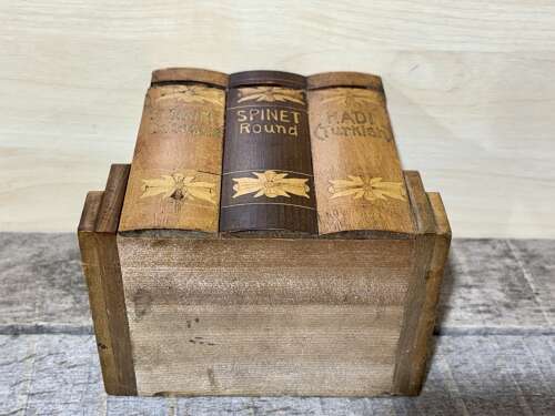 Unusual Articulated Wooden Cigarette Pack Desk Top Dispenser c1930s