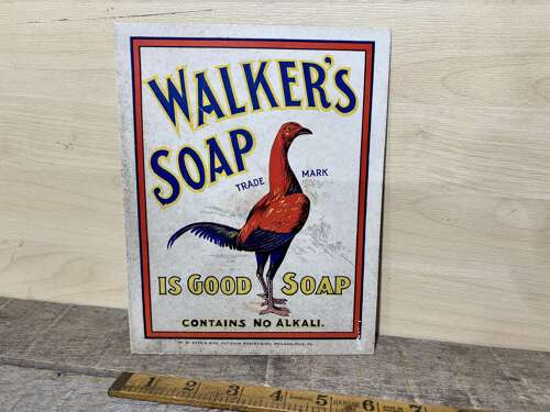 Walker's Soap Bird Image Advertising Card Sign c1920s