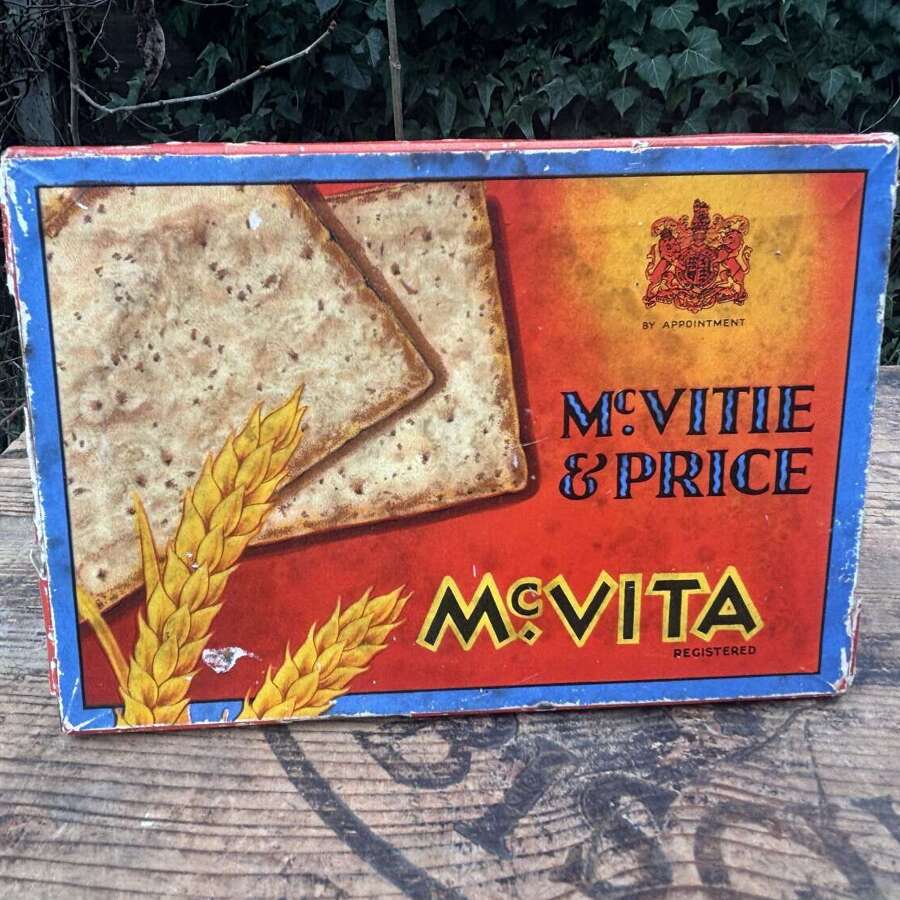 McVitie & Price Paper Label Sample Biscuit Tin c1930s