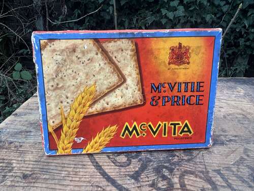 McVitie & Price Paper Label Sample Biscuit Tin c1930s