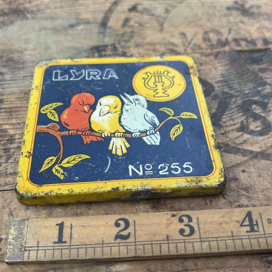 Lyra Children's Pencil Box Bird image Tin c1950s