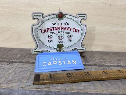 Wills Navy Cut Capstan Tobacco Price Card & Stand c1930s