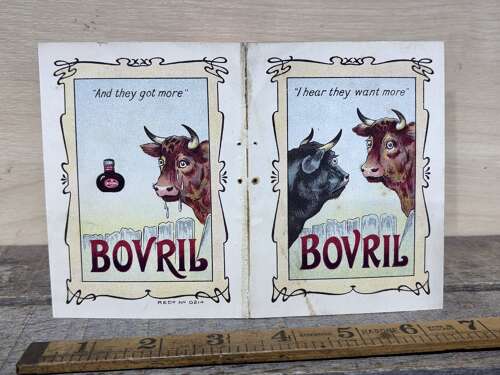 Bovril Fold out Advertising Trade Card Ephemera c1900s
