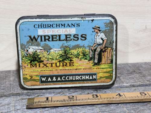Churchman's Ipswich Wireless Tobacco Tin c1900s