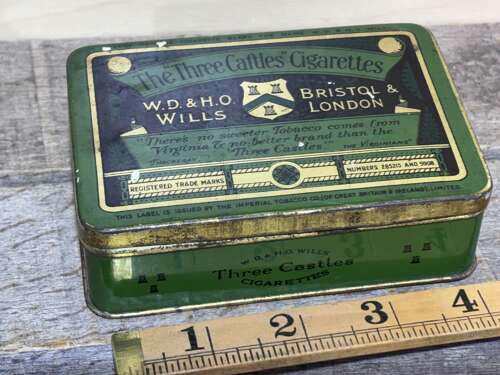 Superb Wills 3 Castles 50 Cigarette Tin c1900s